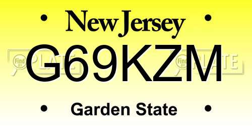 G69KZM New Jersey License Plate
