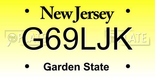 G69LJK New Jersey License Plate