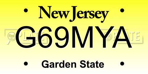 G69MYA New Jersey License Plate