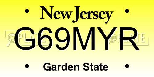 G69MYR New Jersey License Plate
