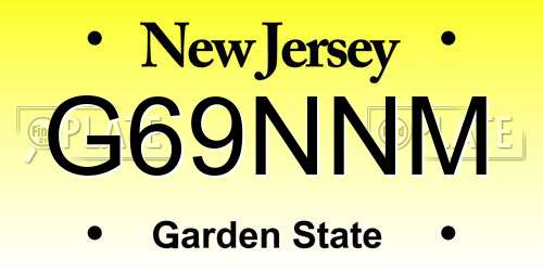 G69NNM New Jersey License Plate