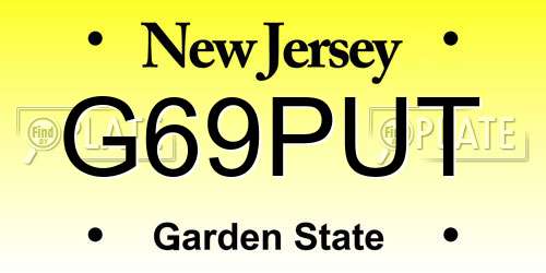 G69PUT New Jersey License Plate