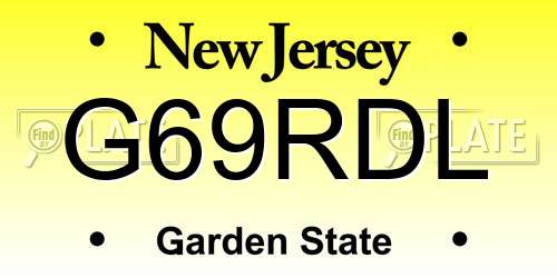 G69RDL New Jersey License Plate