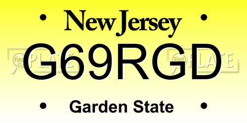 G69RGD New Jersey License Plate