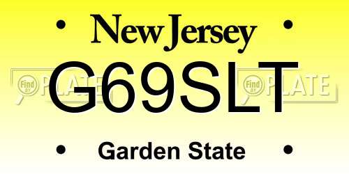 G69SLT New Jersey License Plate
