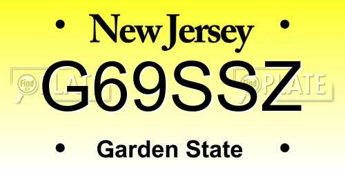 G69SSZ New Jersey License Plate