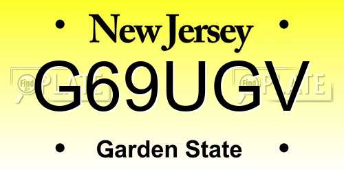 G69UGV New Jersey License Plate