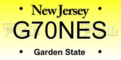 G70NES New Jersey License Plate