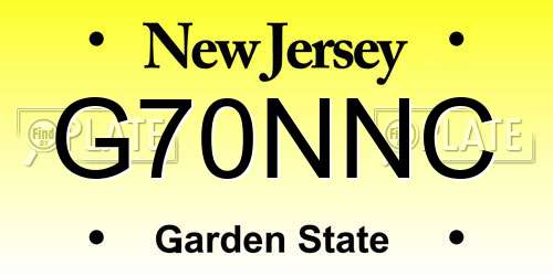 G70NNC New Jersey License Plate