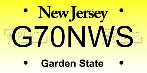 G70NWS New Jersey License Plate