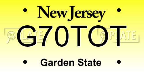 G70TOT New Jersey License Plate