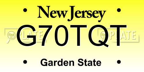 G70TQT New Jersey License Plate