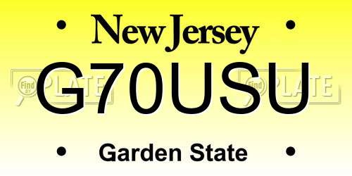 G70USU New Jersey License Plate
