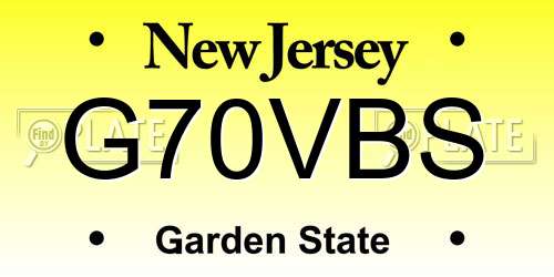 G70VBS New Jersey License Plate