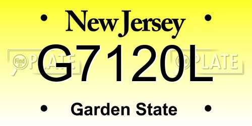 G7120L New Jersey License Plate