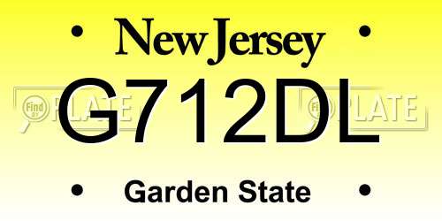 G712DL New Jersey License Plate