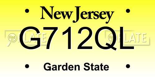 G712QL New Jersey License Plate