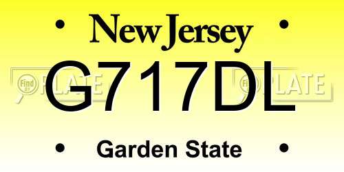 G717DL New Jersey License Plate