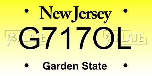 G717OL New Jersey License Plate