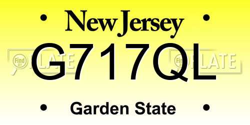 G717QL New Jersey License Plate