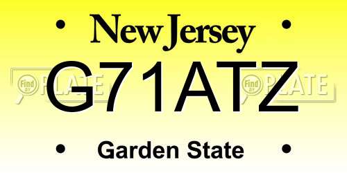 G71ATZ New Jersey License Plate