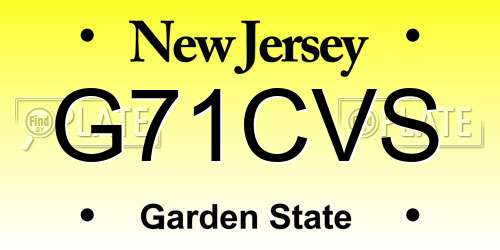 G71CVS New Jersey License Plate