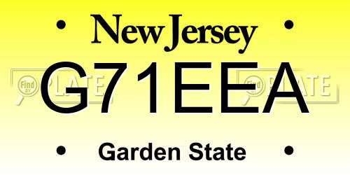 G71EEA New Jersey License Plate