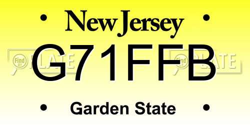 G71FFB New Jersey License Plate