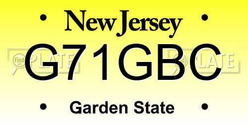 G71GBC New Jersey License Plate