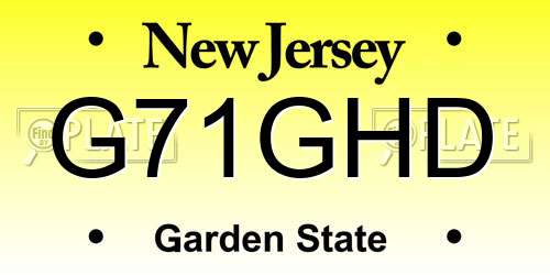 G71GHD New Jersey License Plate