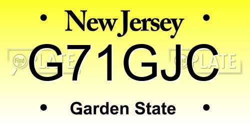 G71GJC New Jersey License Plate
