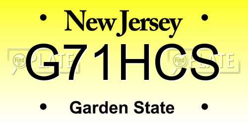 G71HCS New Jersey License Plate