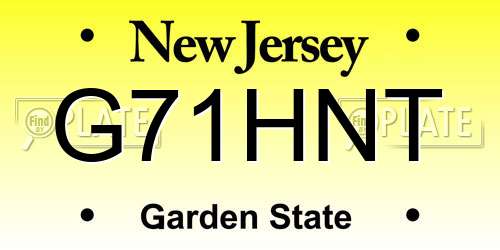G71HNT New Jersey License Plate