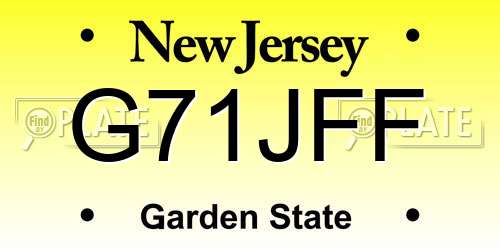 G71JFF New Jersey License Plate