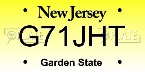 G71JHT New Jersey License Plate