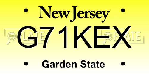 G71KEX New Jersey License Plate