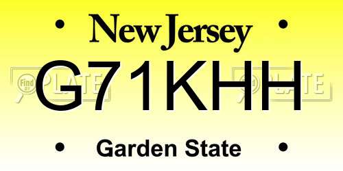 G71KHH New Jersey License Plate