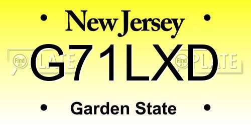G71LXD New Jersey License Plate
