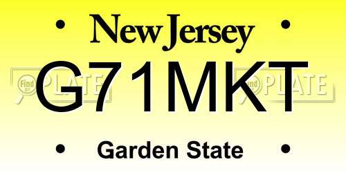 G71MKT New Jersey License Plate