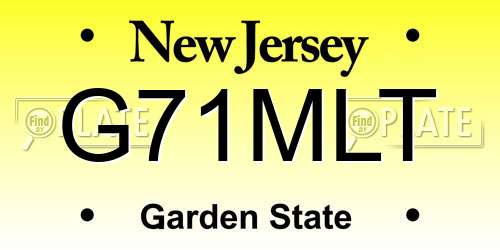 G71MLT New Jersey License Plate