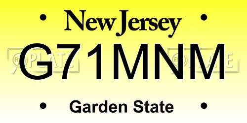 G71MNM New Jersey License Plate
