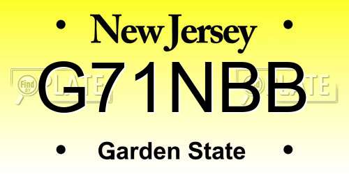 G71NBB New Jersey License Plate