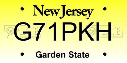 G71PKH New Jersey License Plate