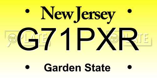 G71PXR New Jersey License Plate