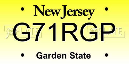 G71RGP New Jersey License Plate