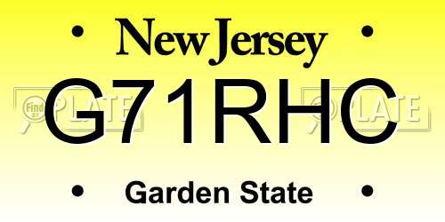 G71RHC New Jersey License Plate