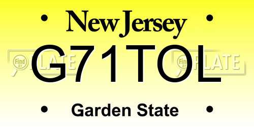 G71TOL New Jersey License Plate