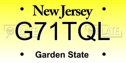 G71TQL New Jersey License Plate