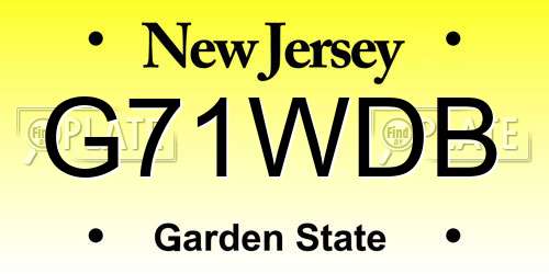 G71WDB New Jersey License Plate