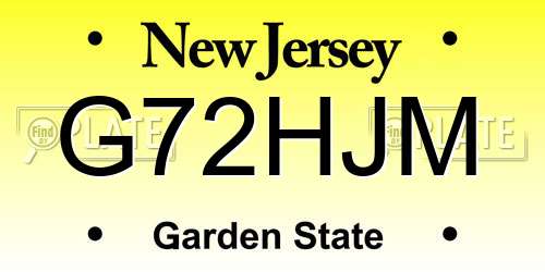 G72HJM New Jersey License Plate